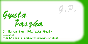 gyula paszka business card